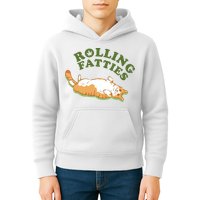 Rolling Fatties Funny Marijuana Cat Kids Hoodie