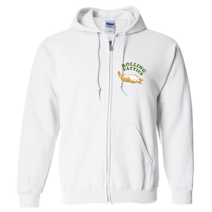 Rolling Fatties Funny Marijuana Cat Full Zip Hoodie