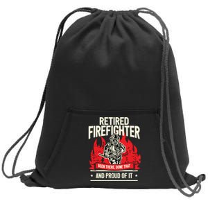 Retired Fire Fighter I Fire Department I Retirement Sweatshirt Cinch Pack Bag