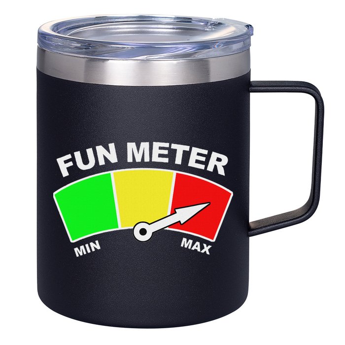Ready For Fun Collection Fun Meter 12oz Stainless Steel Coffee Mug