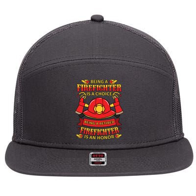 Retired Firefighter Fireman Fire Rescue Gift Idea 7 Panel Mesh Trucker Snapback Hat
