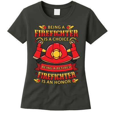 Retired Firefighter Fireman Fire Rescue Gift Idea Womens T-Shirt