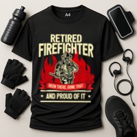 Retired Fire Fighter I Fire Department I Retirement Cooling Performance Crew T-Shirt
