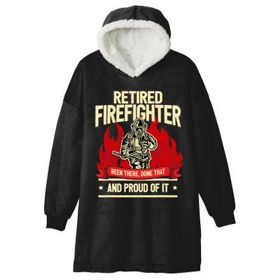 Retired Fire Fighter I Fire Department I Retirement Hooded Wearable Blanket
