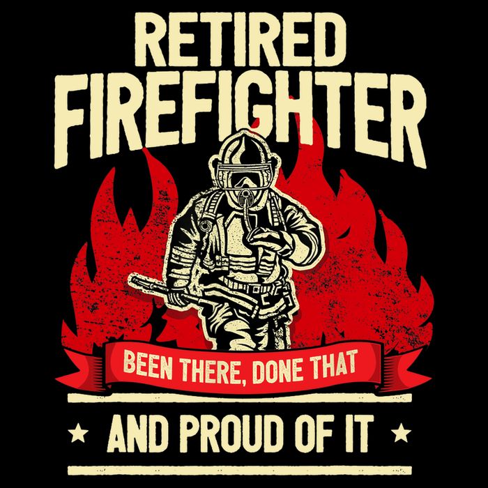 Retired Fire Fighter I Fire Department I Retirement Button