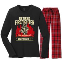 Retired Fire Fighter I Fire Department I Retirement Women's Long Sleeve Flannel Pajama Set 