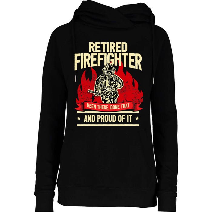 Retired Fire Fighter I Fire Department I Retirement Womens Funnel Neck Pullover Hood