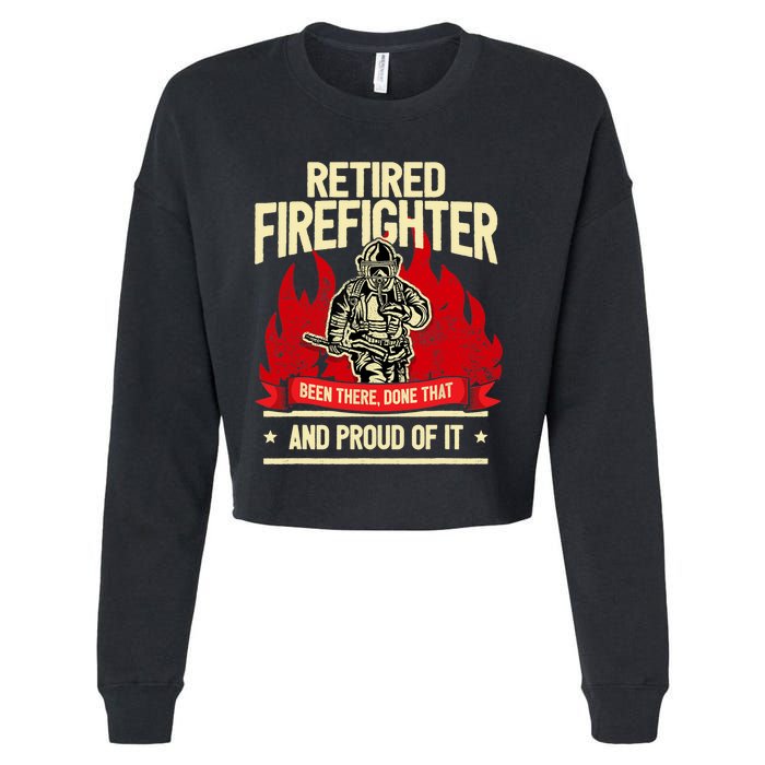 Retired Fire Fighter I Fire Department I Retirement Cropped Pullover Crew