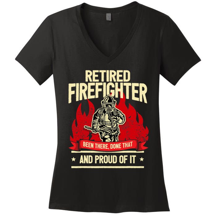 Retired Fire Fighter I Fire Department I Retirement Women's V-Neck T-Shirt