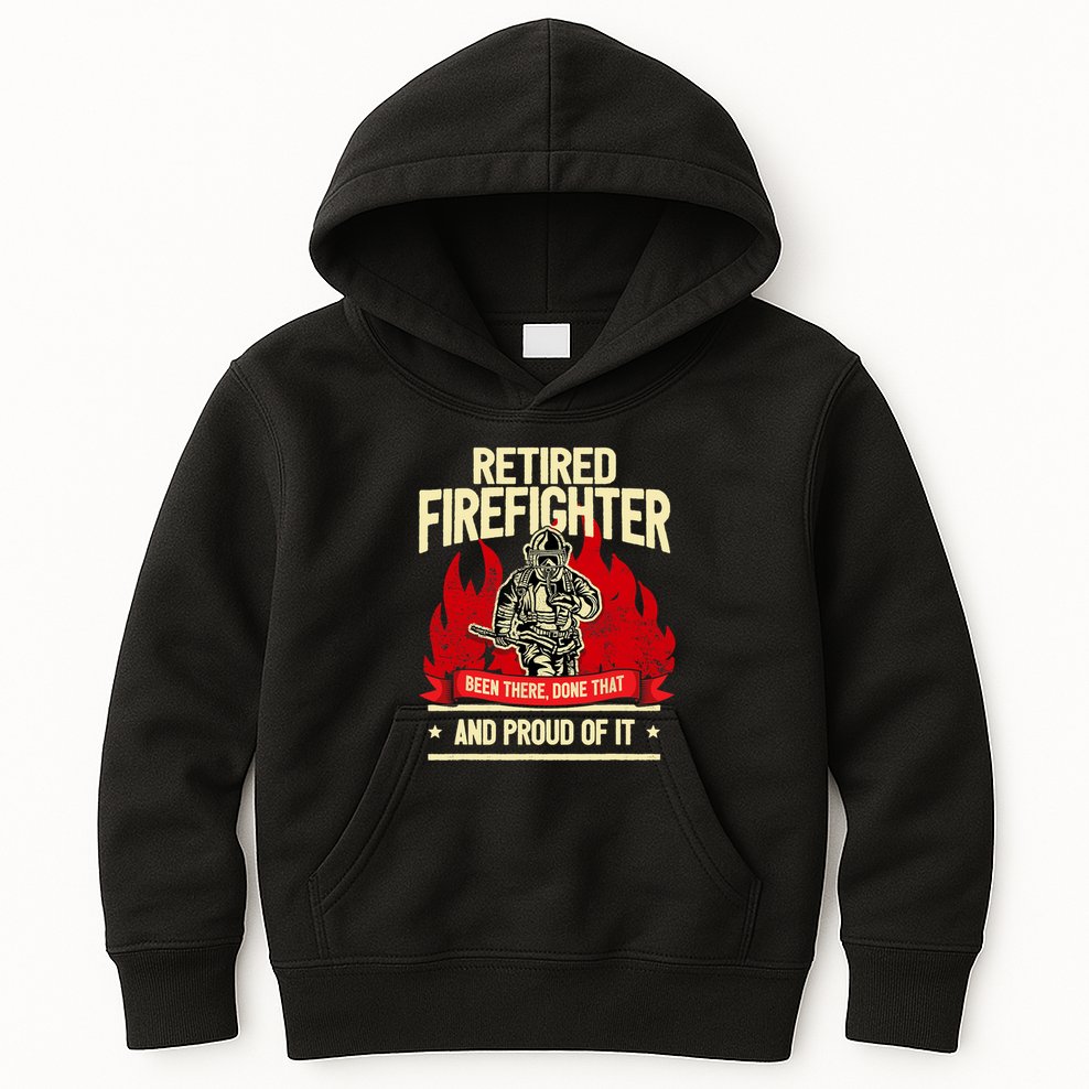 Retired Fire Fighter I Fire Department I Retirement Kids Hoodie
