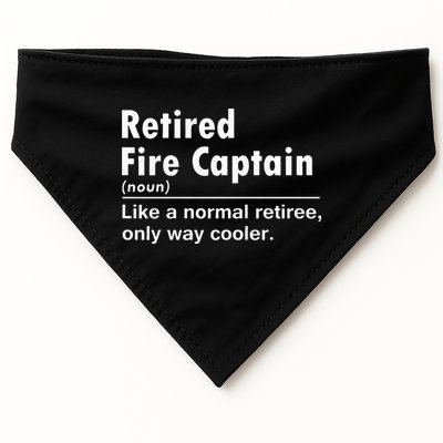 Retired Firefighter Fire Captain Chief Funny Definition USA-Made Doggie Bandana