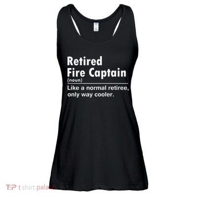 Retired Firefighter Fire Captain Chief Funny Definition Ladies Essential Flowy Tank