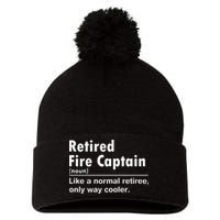 Retired Firefighter Fire Captain Chief Funny Definition Pom Pom 12in Knit Beanie