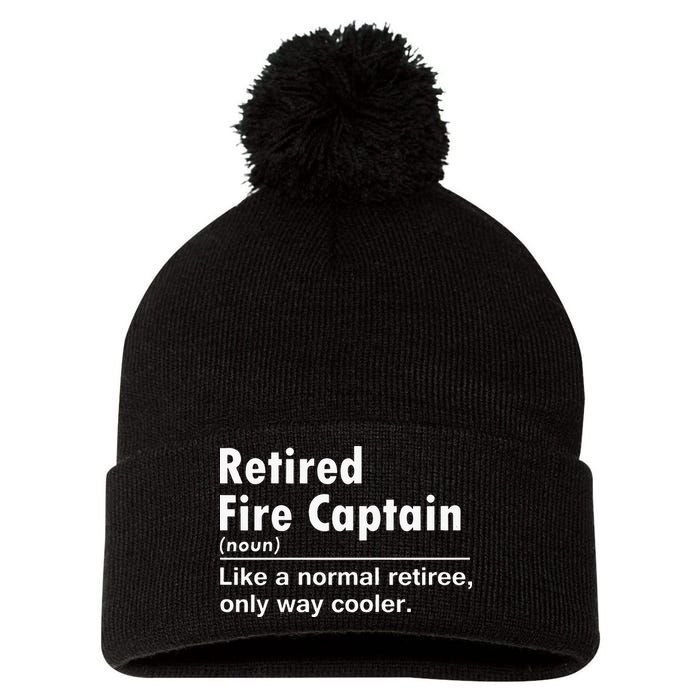 Retired Firefighter Fire Captain Chief Funny Definition Pom Pom 12in Knit Beanie
