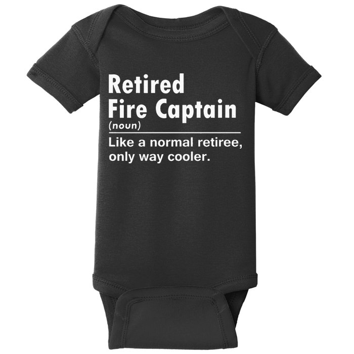 Retired Firefighter Fire Captain Chief Funny Definition Baby Bodysuit