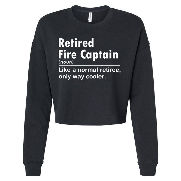Retired Firefighter Fire Captain Chief Funny Definition Cropped Pullover Crew