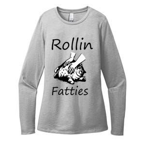 Rollin Fatties Funny Cat Meme Womens CVC Long Sleeve Shirt