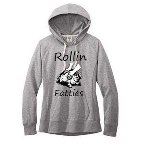 Rollin Fatties Funny Cat Meme Women's Fleece Hoodie