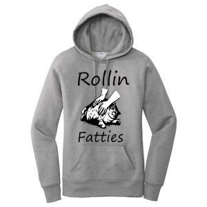 Rollin Fatties Funny Cat Meme Women's Pullover Hoodie