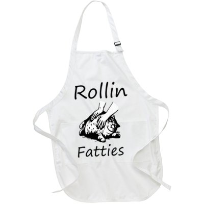 Rollin Fatties Funny Cat Meme Full-Length Apron With Pockets
