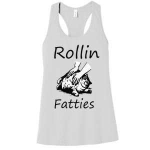 Rollin Fatties Funny Cat Meme Women's Racerback Tank