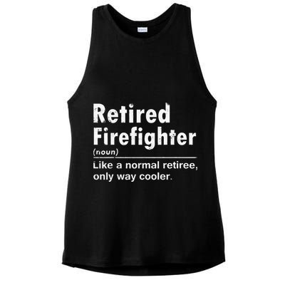 Retired Firefighter Funny Definition Of Retirement Fireman Ladies PosiCharge Tri-Blend Wicking Tank