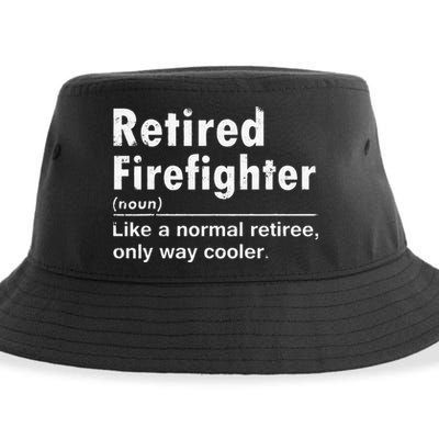 Retired Firefighter Funny Definition Of Retirement Fireman Sustainable Bucket Hat