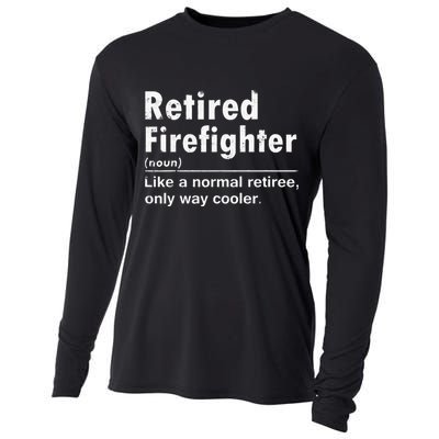 Retired Firefighter Funny Definition Of Retirement Fireman Cooling Performance Long Sleeve Crew
