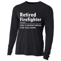 Retired Firefighter Funny Definition Of Retirement Fireman Cooling Performance Long Sleeve Crew