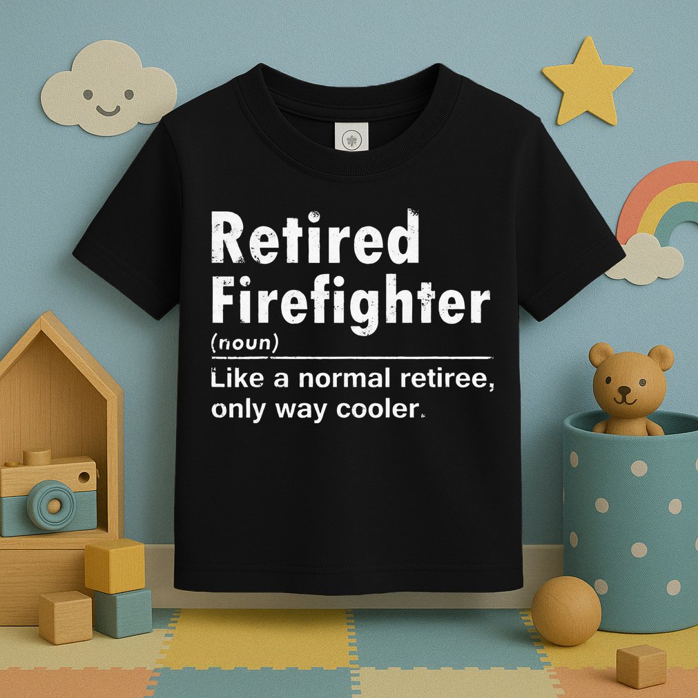 Retired Firefighter Funny Definition Of Retirement Fireman Toddler T-Shirt