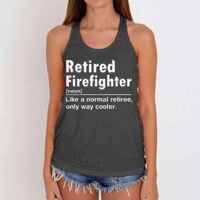 Retired Firefighter Funny Definition Of Retirement Fireman Women's Knotted Racerback Tank