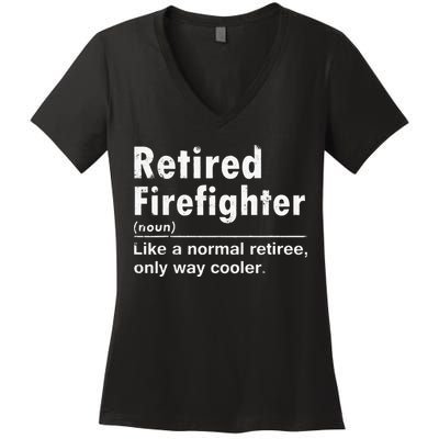 Retired Firefighter Funny Definition Of Retirement Fireman Women's V-Neck T-Shirt