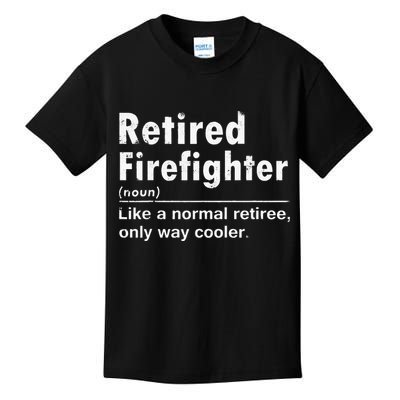 Retired Firefighter Funny Definition Of Retirement Fireman Kids T-Shirt