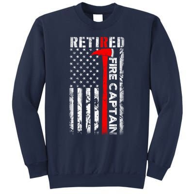 Retired Firefighter Fire Captain Retirement UAS flag Gifts Sweatshirt