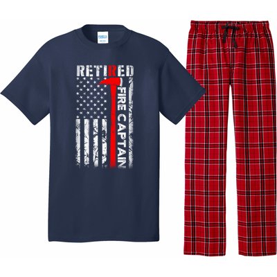 Retired Firefighter Fire Captain Retirement UAS flag Gifts Pajama Set