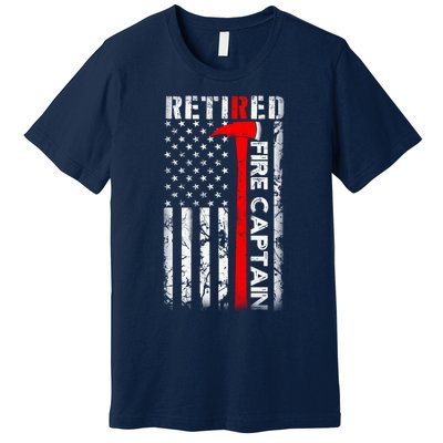 Retired Firefighter Fire Captain Retirement UAS flag Gifts Premium T-Shirt