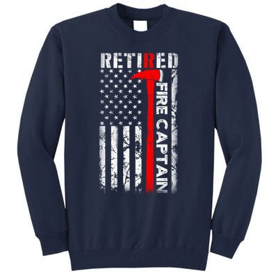 Retired Firefighter Fire Captain Retirement UAS flag Gifts Tall Sweatshirt