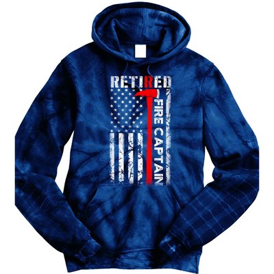 Retired Firefighter Fire Captain Retirement UAS flag Gifts Tie Dye Hoodie