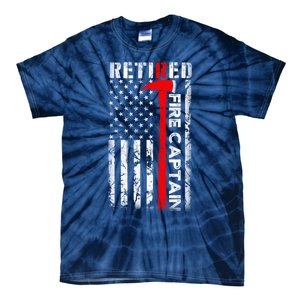 Retired Firefighter Fire Captain Retirement UAS flag Gifts Tie-Dye T-Shirt