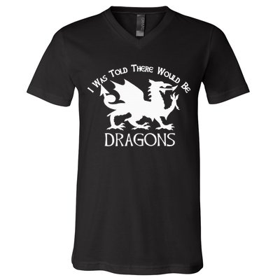 Renaissance Fair Faire Festival Medieval Theme Knight Dragon V-Neck T-Shirt