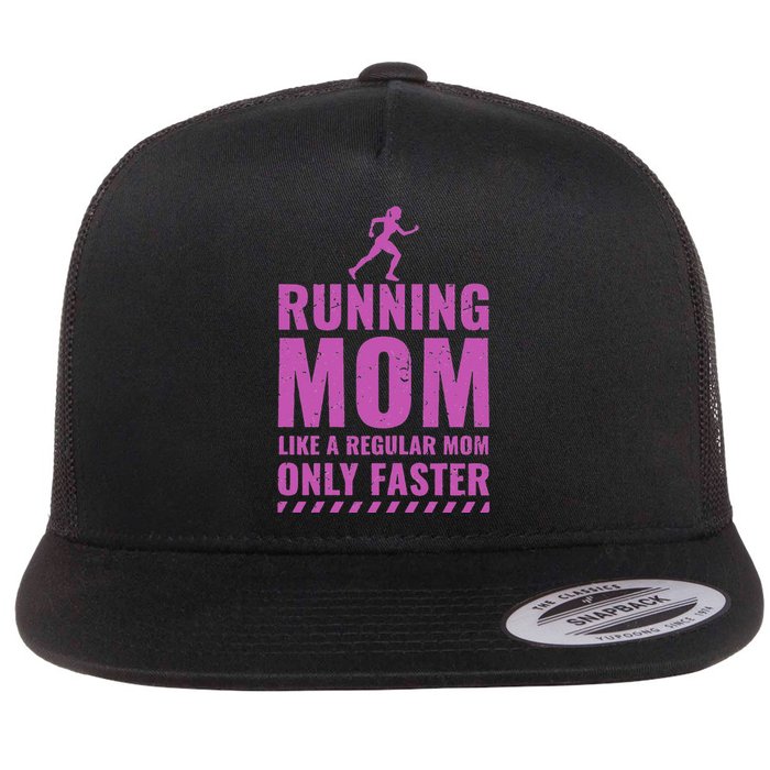 Runner Funny Fitness Running Mom Flat Bill Trucker Hat