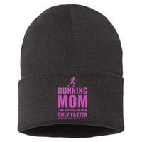 Runner Funny Fitness Running Mom Sustainable Knit Beanie