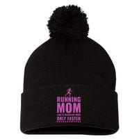 Runner Funny Fitness Running Mom Pom Pom 12in Knit Beanie