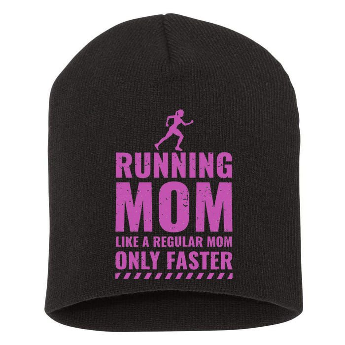 Runner Funny Fitness Running Mom Short Acrylic Beanie