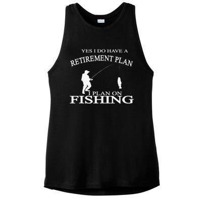 Retirement Funny Fishing Retired Fisherman Ladies PosiCharge Tri-Blend Wicking Tank