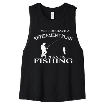 Retirement Funny Fishing Retired Fisherman Women's Racerback Cropped Tank