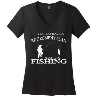 Retirement Funny Fishing Retired Fisherman Women's V-Neck T-Shirt