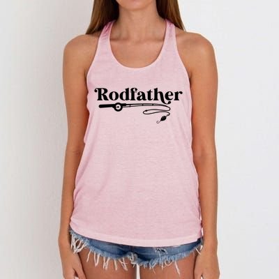 Rodfather Fishing Fisher Dad Funny Fishing Fathers Day Gift Women's Knotted Racerback Tank