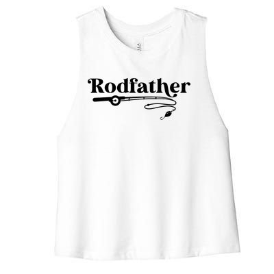 Rodfather Fishing Fisher Dad Funny Fishing Fathers Day Gift Women's Racerback Cropped Tank