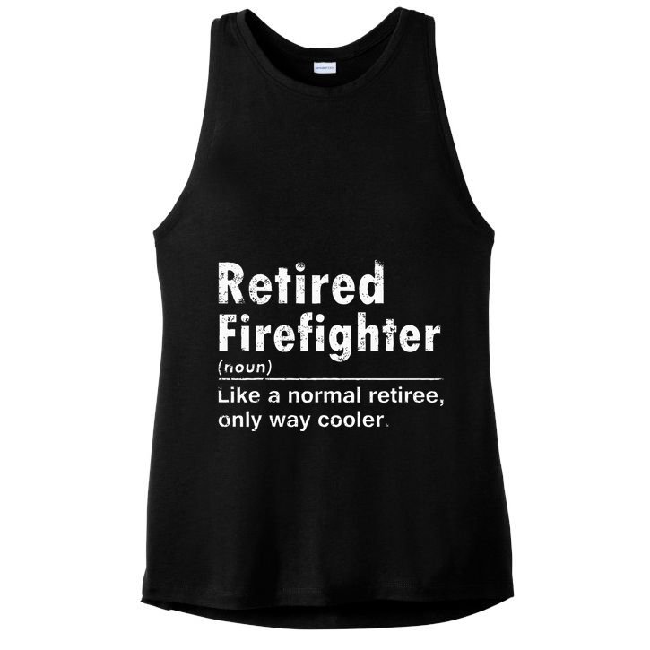 Retired Firefighter Funny Definition Of Retirement Fireman Ladies PosiCharge Tri-Blend Wicking Tank